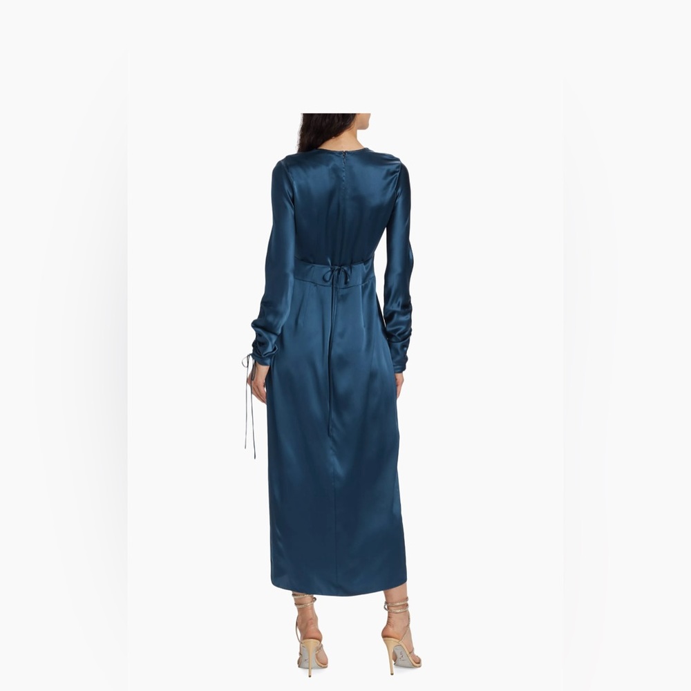 $1495 Alejandra Alonso Rojas Silk Satin Midi-Dress size 6 - Picture 4 of 11